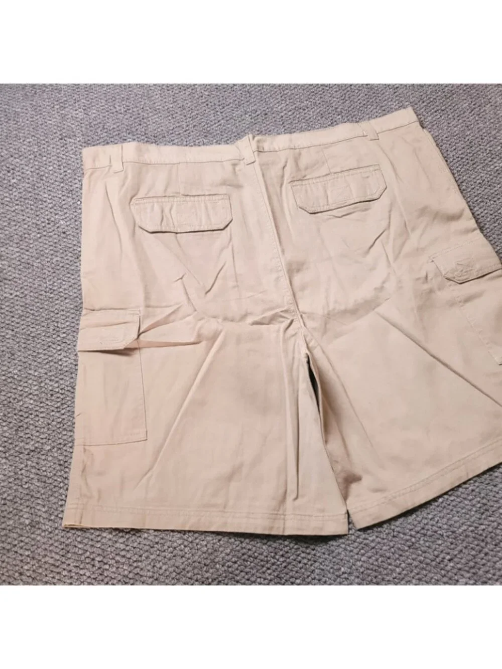 KingSize Cargo Shorts Mens 46 Big Tall Khaki Elastic LL Chino y2K Beige